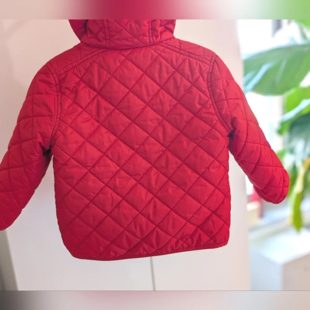 Ralph Lauren Red Quilted Water Repellent Zip-up Jacket Size 18 months
